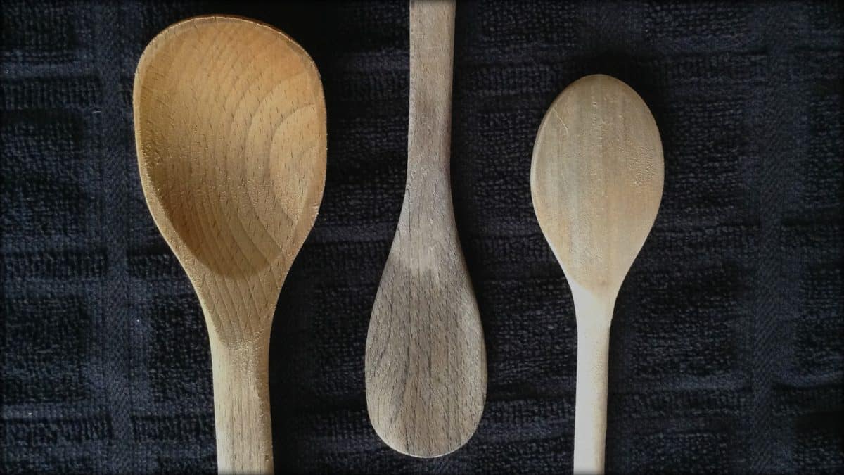 Wood spoons treated with walnut oil, mineral oil, coconut oil and