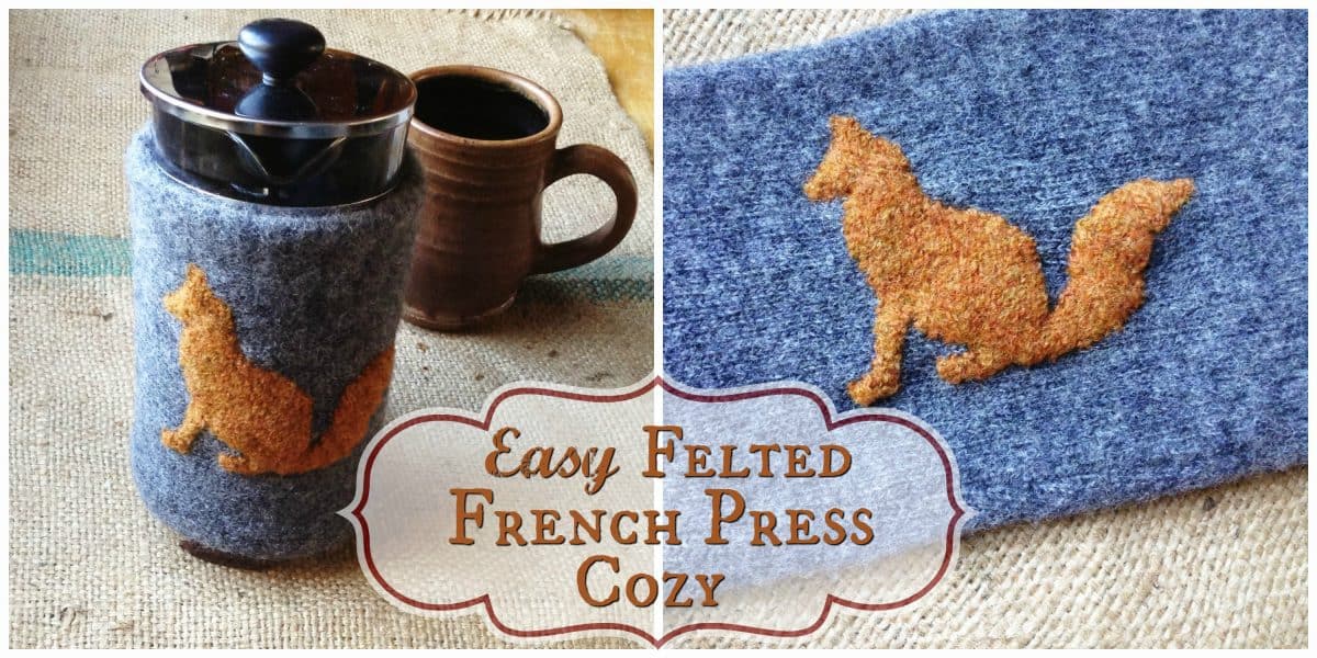 Keep Your Coffee Warm - Wool Cover for your French Press Coffee Maker