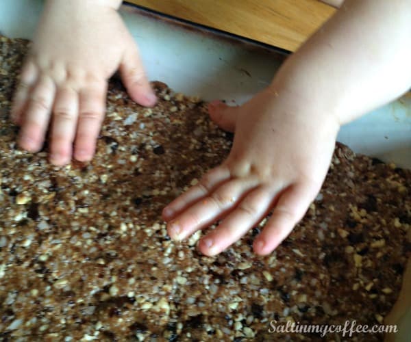 making granola bars with kids