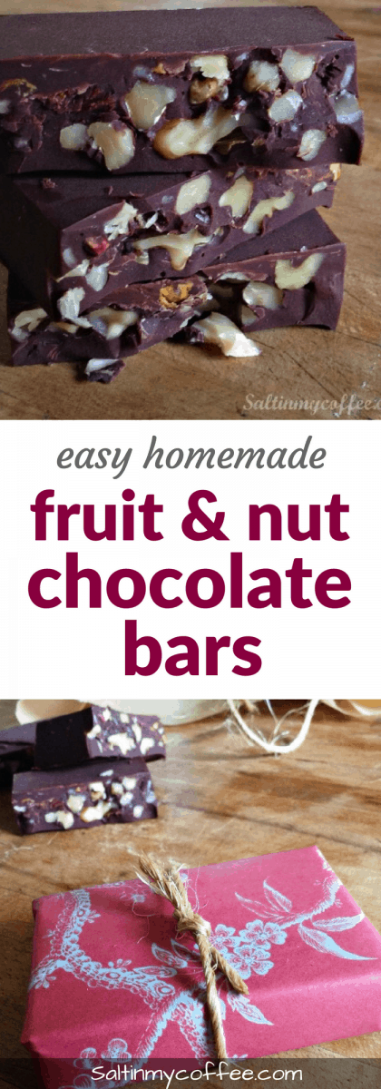 easy homemade fruit and nut chocolate bars