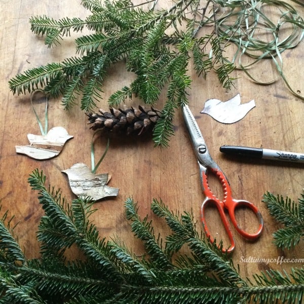 how to make birch bird ornaments