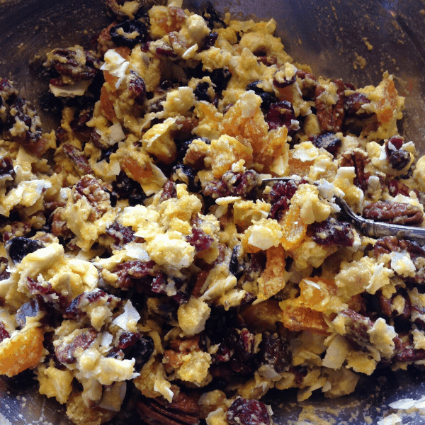 batter for paleo dried fruit and nut bars