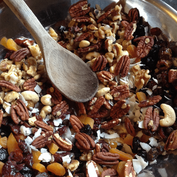 dried fruits and nuts in bowl