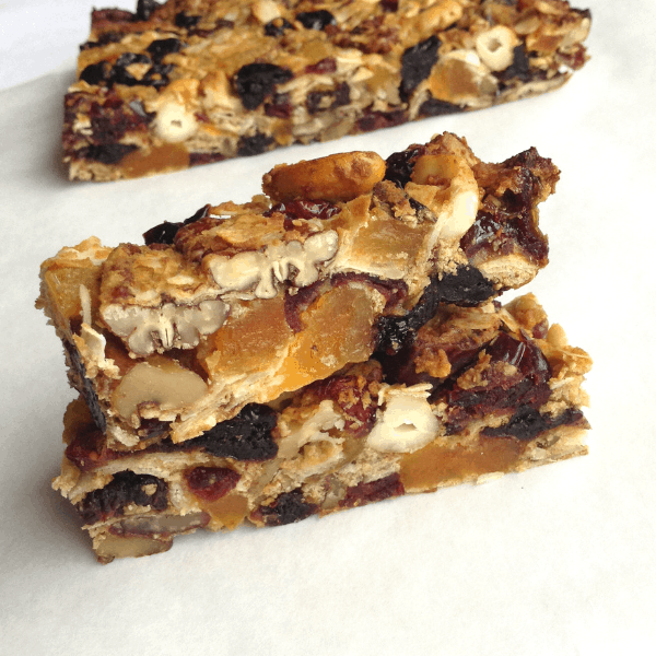 stacked paleo dried fruit and nut bars