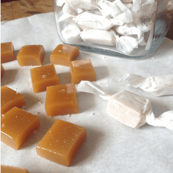 diy salted honey maple caramels without corn syrup