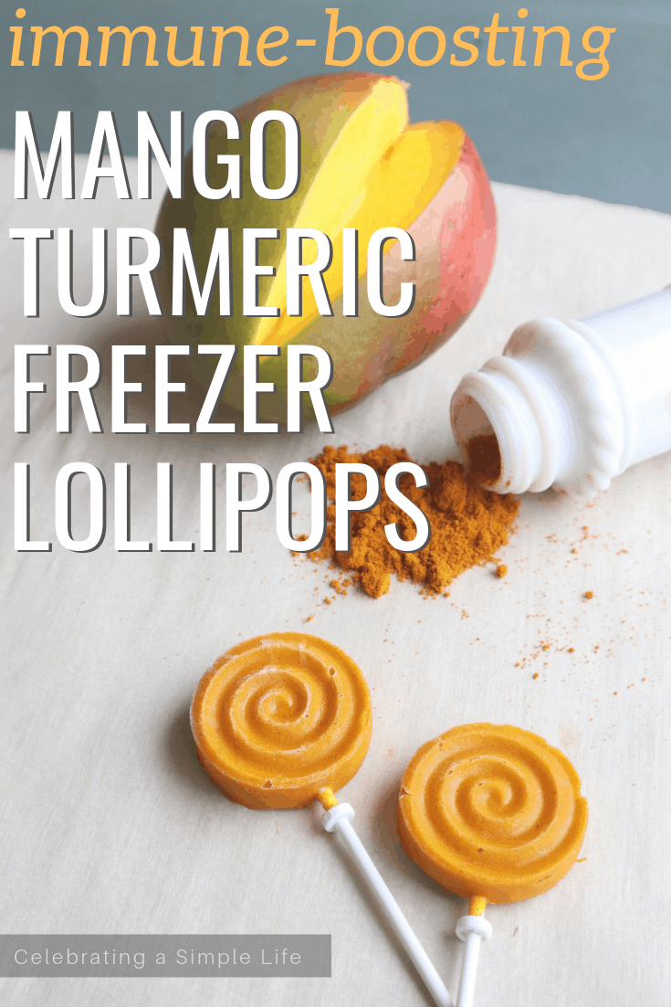 Immune boosting mango turmeric freezer lollipops