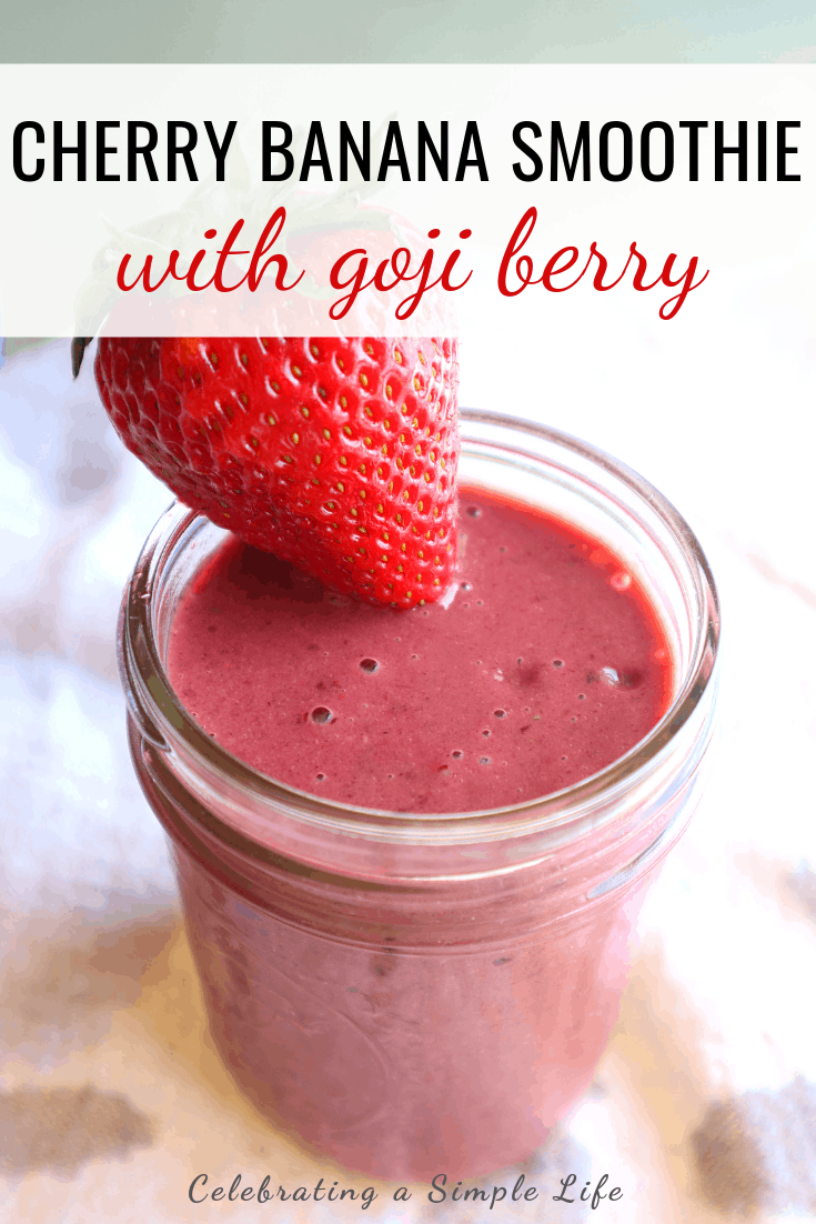 Cherry Banana Smoothie with Goji Berry Powder - Salt in my Coffee