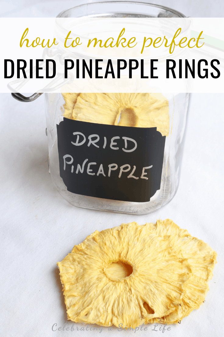 dried pineapple rings in airtight container