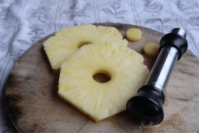 pineapple rings with apple corer