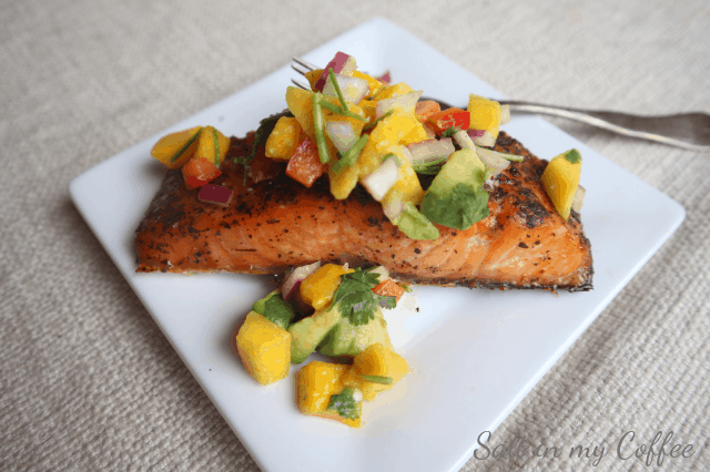 grilled salmon with mango lime salsa 