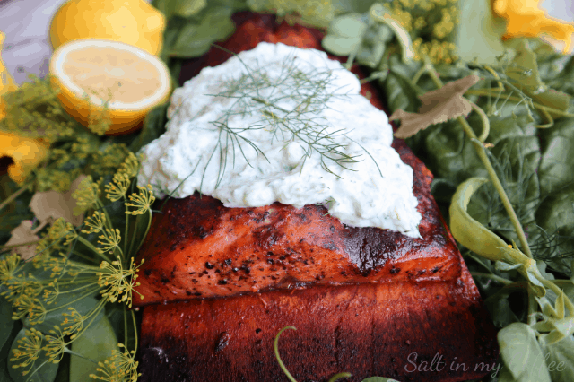 Orange and Ginger Salmon with Tzatziki