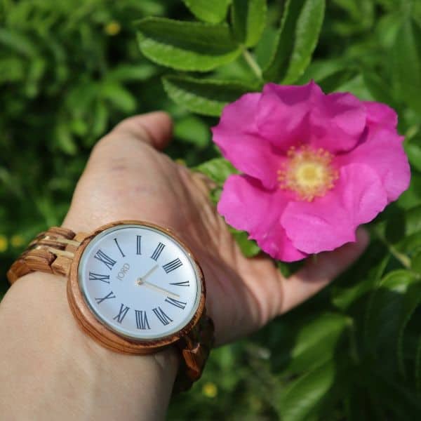 wooden watches with rose