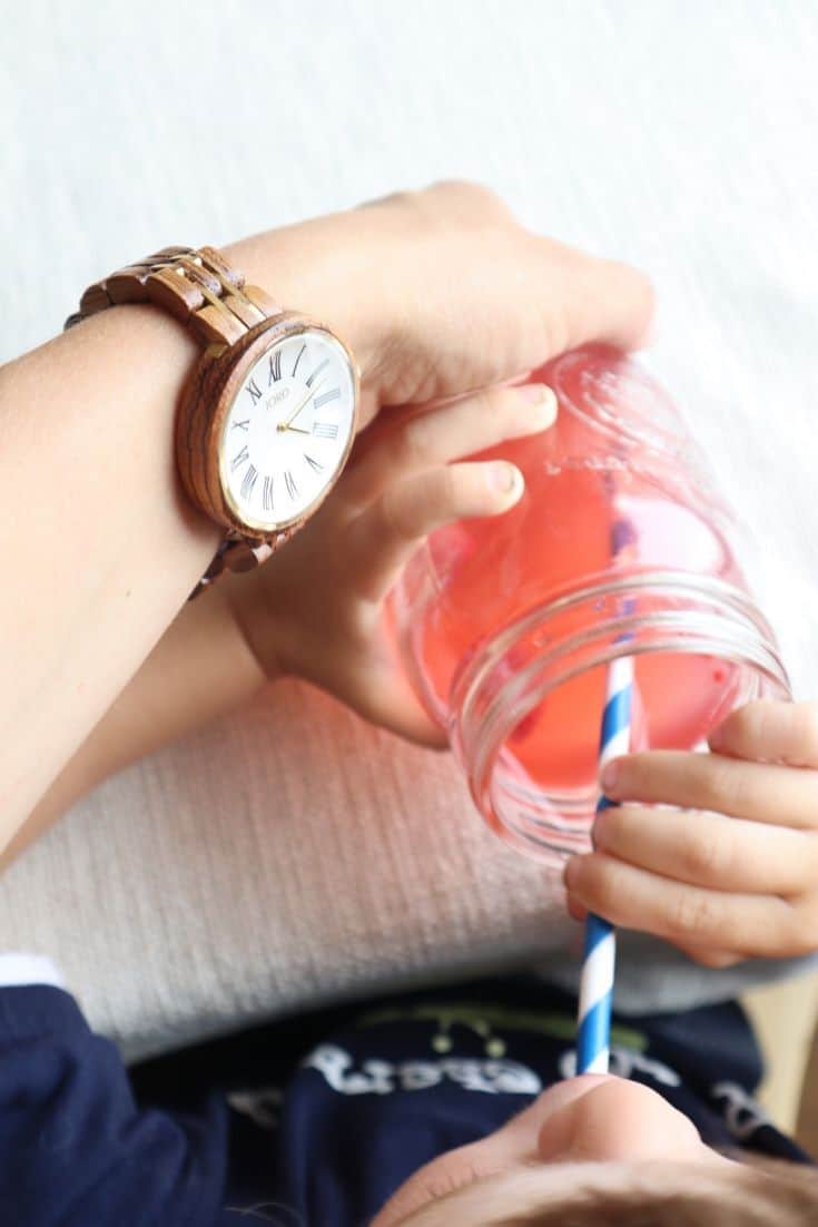 wooden watch with mom's hand