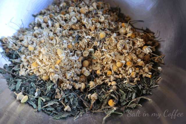 Chamomile and Mint for herbal headache heating packs