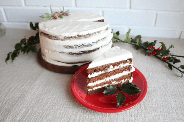 gluten free gingerbread spice cake with mascarpone frosting