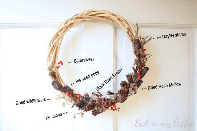 ideas for making a foraged winter wreath