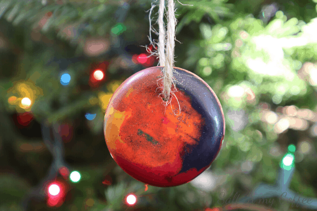 glitter and broken crayons ornaments