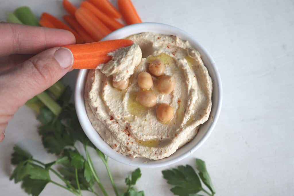 Perfect hummus in a bowl