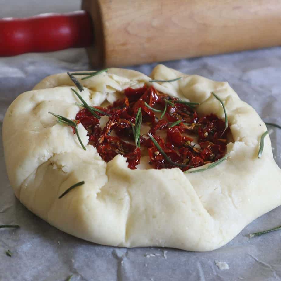 sund-dried tomato and brie galette