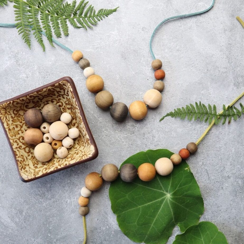 DIY Wood Bead Necklace