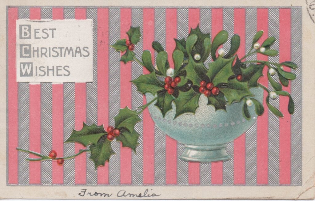 Vintage Christmas postcard from early 1900s