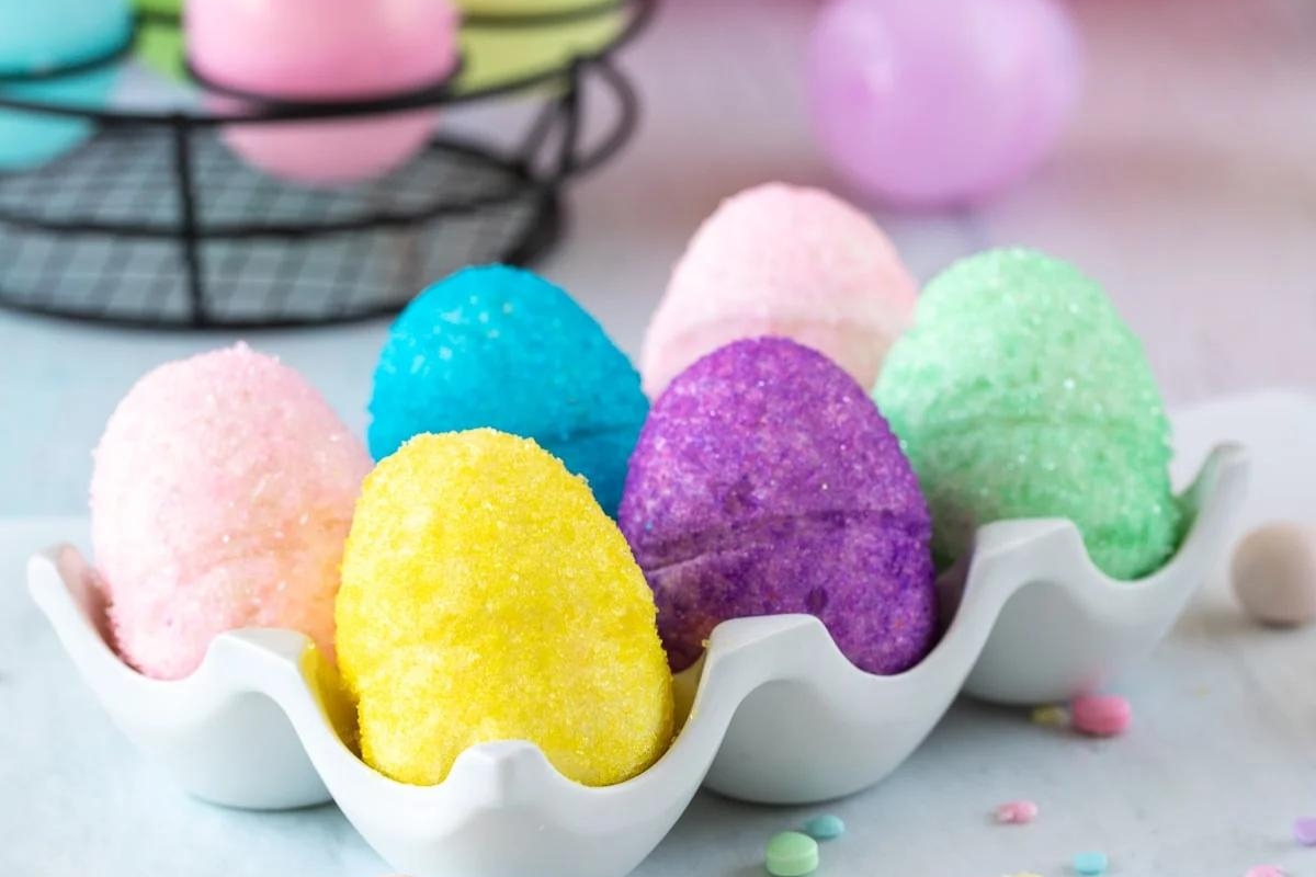 colorful egg-shaped marshmallows