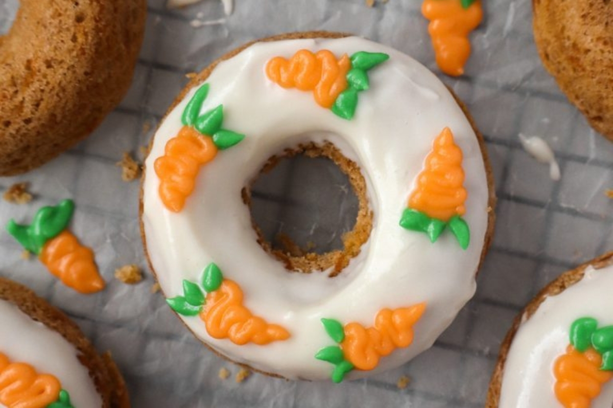 frosted carrot cake donut 