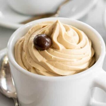 coffee mousse in a coffee cup