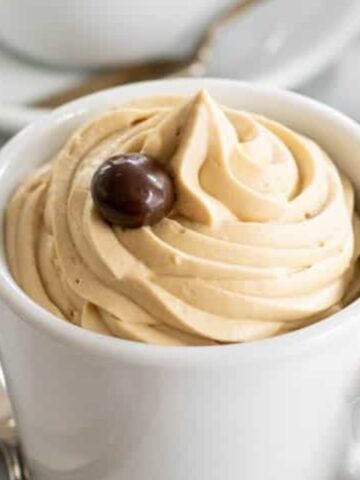 coffee mousse in a coffee cup