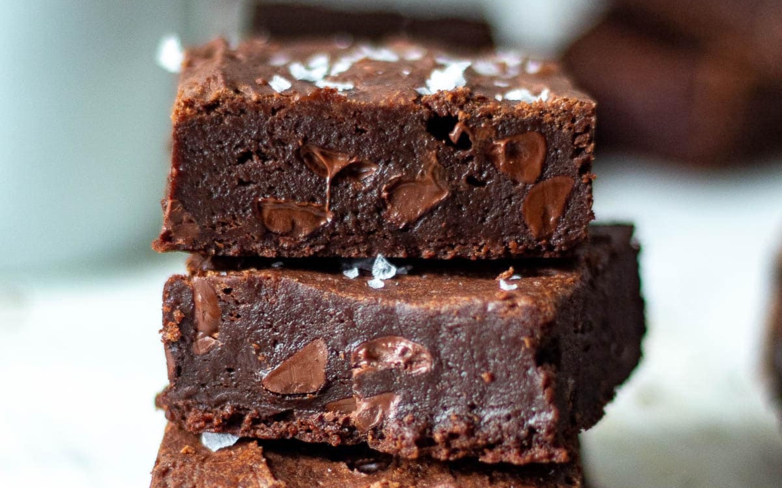stack of soft brownies