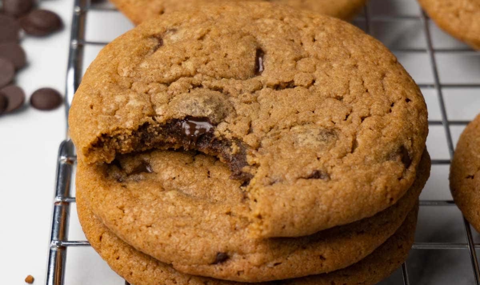 a stack of coffee cookies
