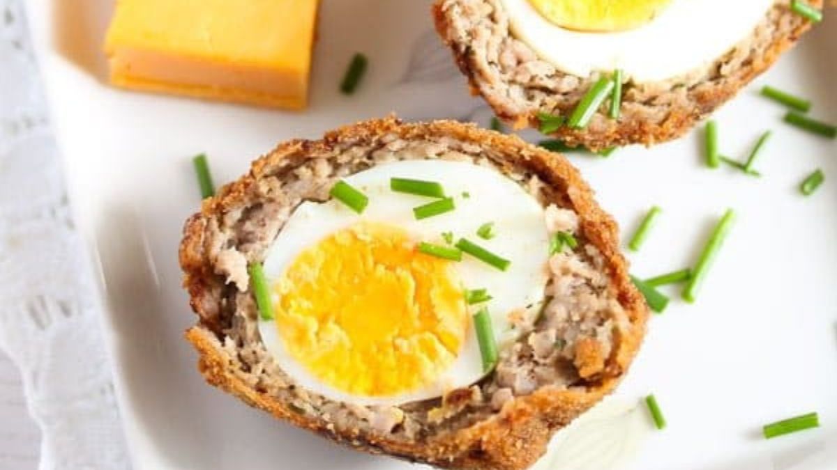 Scotch egg with chives