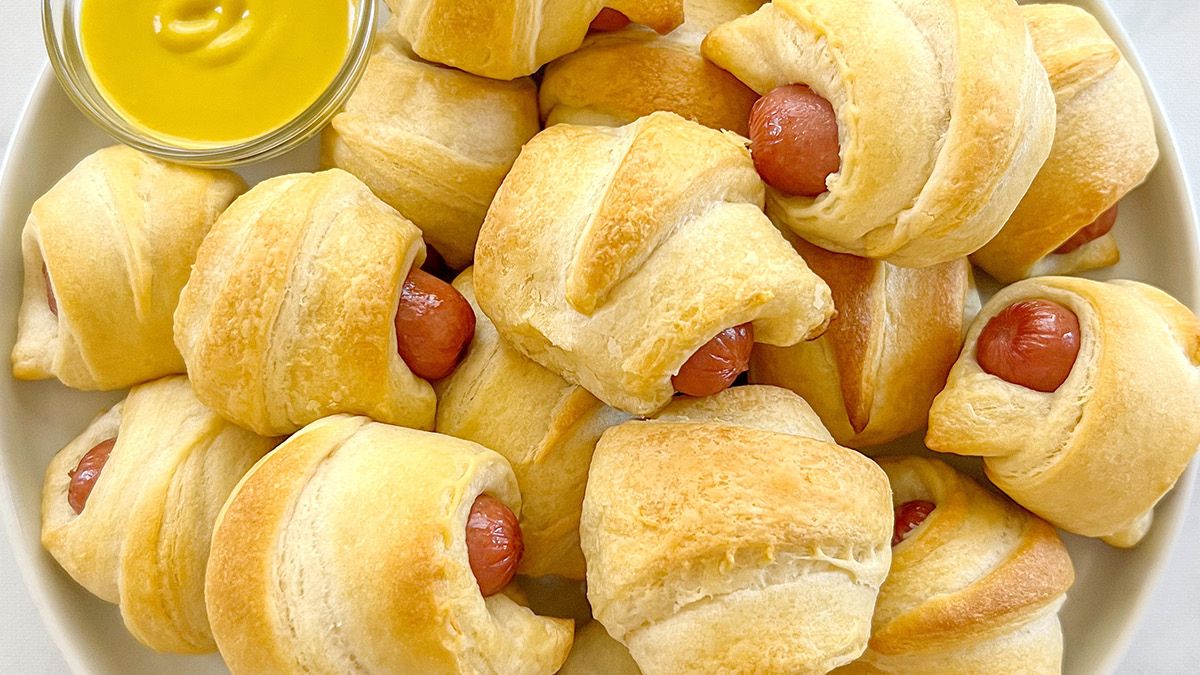 Pigs in blanket cooked in an air fryer