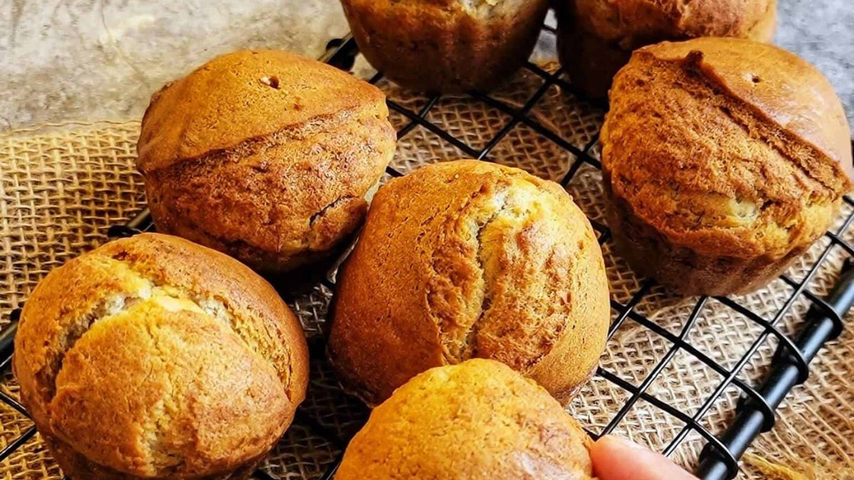 Mini banana muffins cooked in air fryer