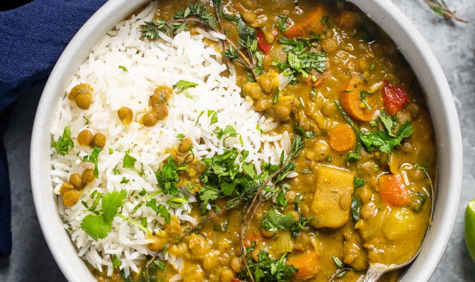 a bowl of lentil curry