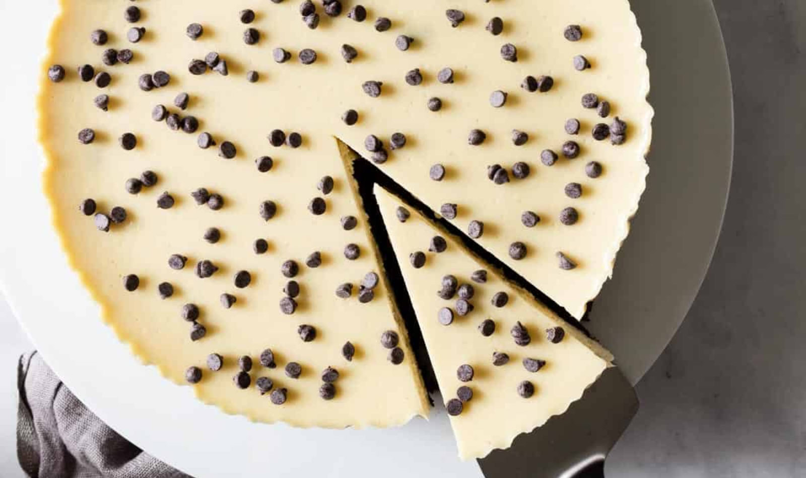 a chocolate chip cheesecake