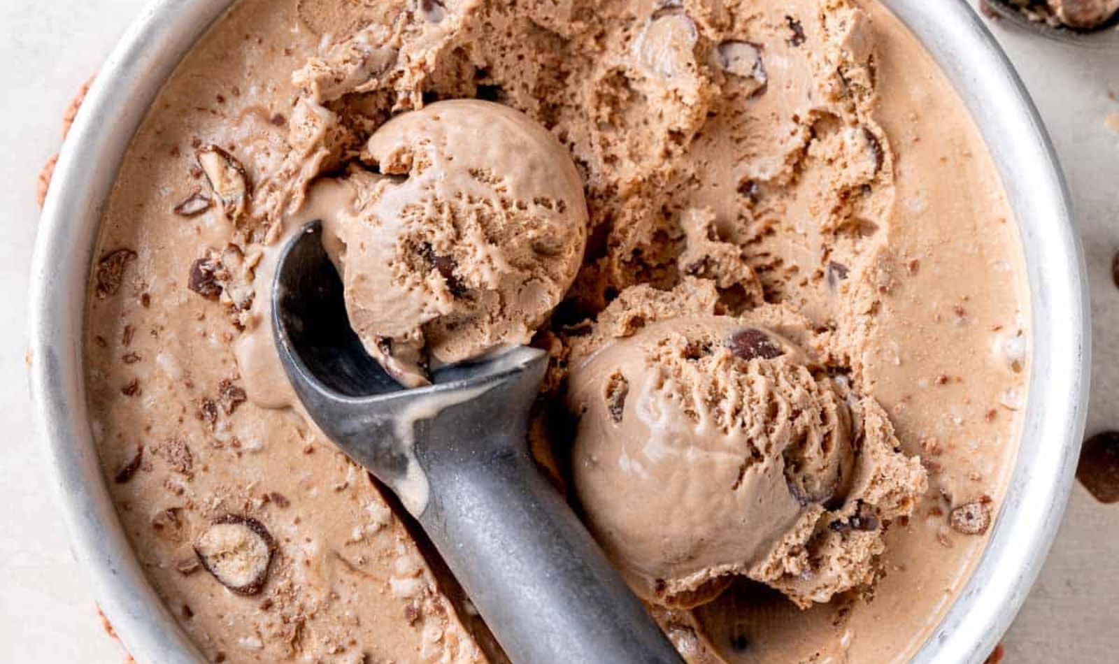 chocolate malted ice cream in a dish