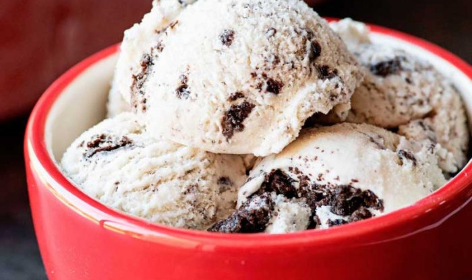 a bowl of cookies and cream ice cream