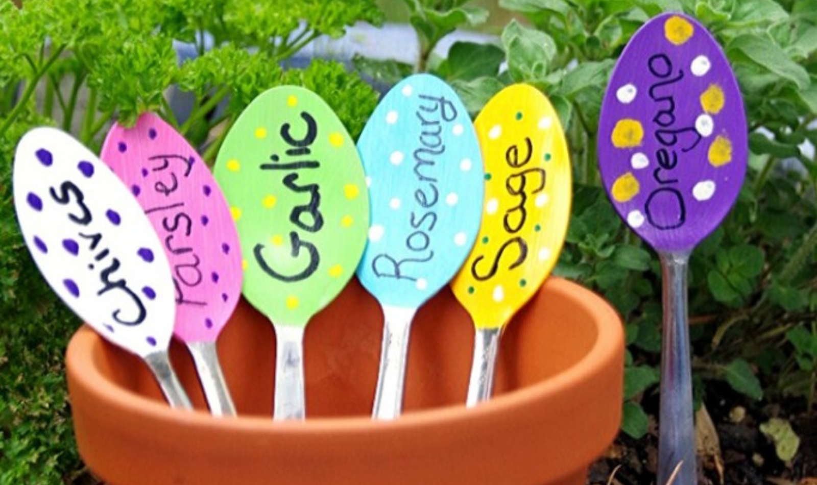 garden markers from spoons