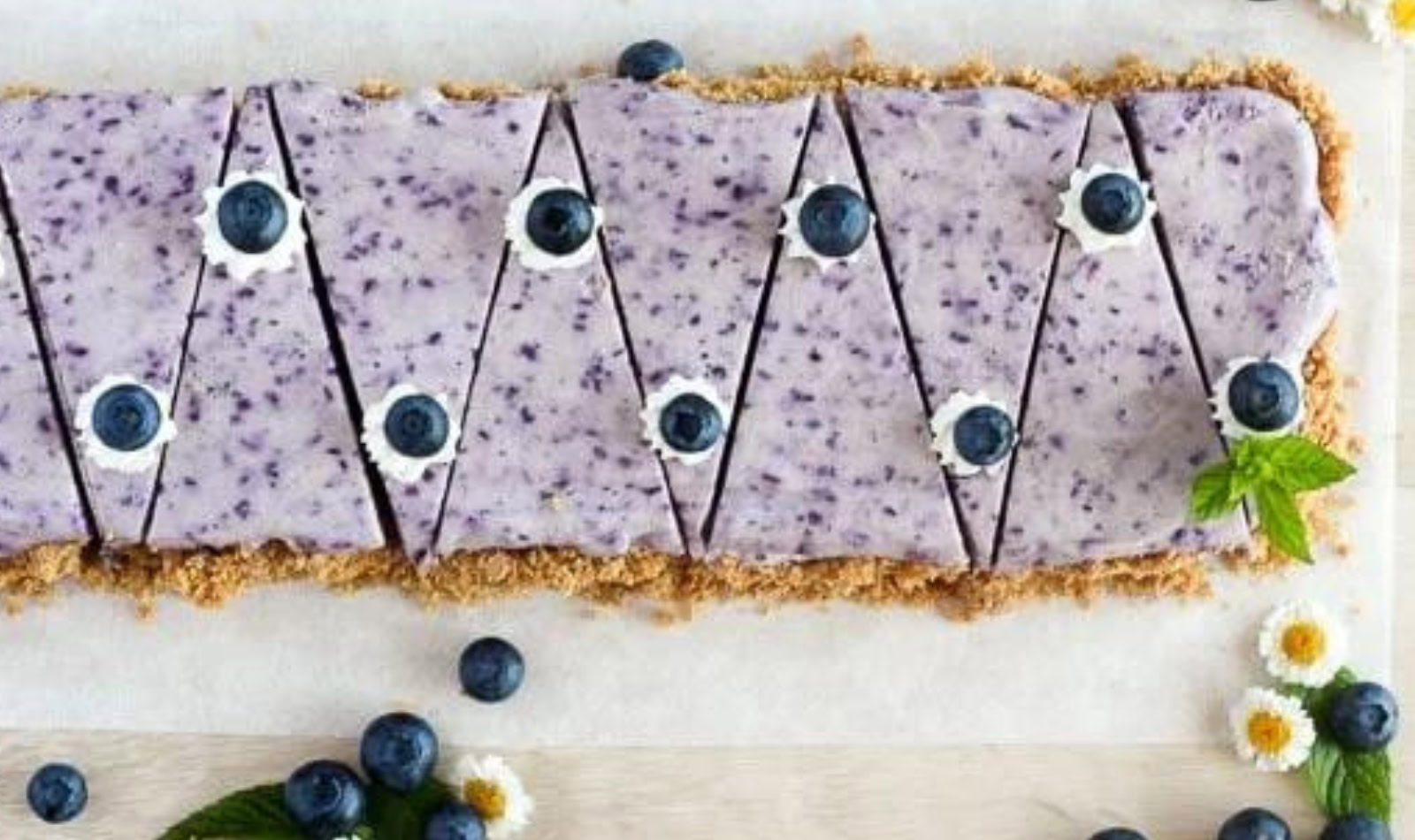 a blueberry cheesecake