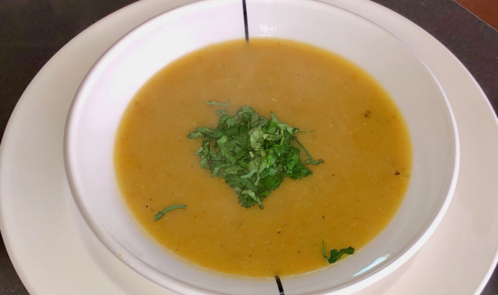 a bowl of plantain soup