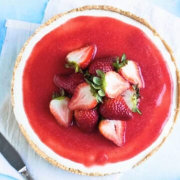 a strawberry margarita cheesecake