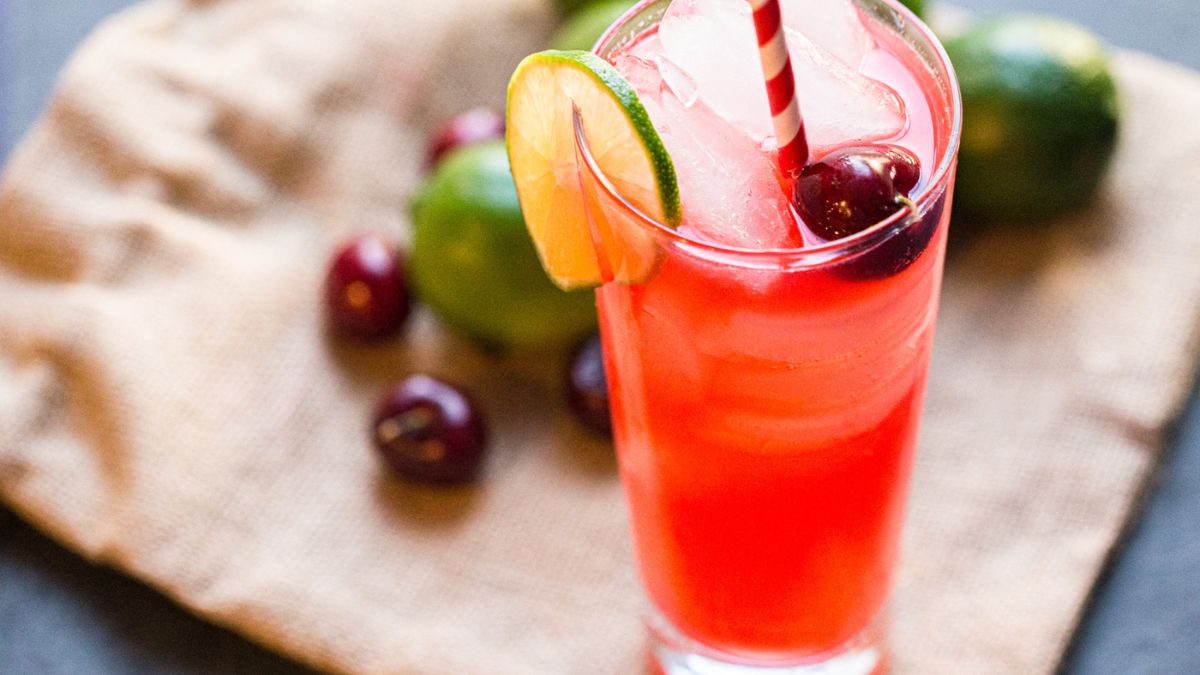 Refreshing summer drink made with cherries