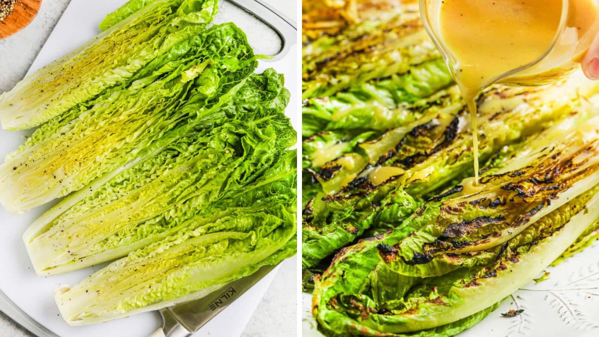 Grilled Romaine with dressing