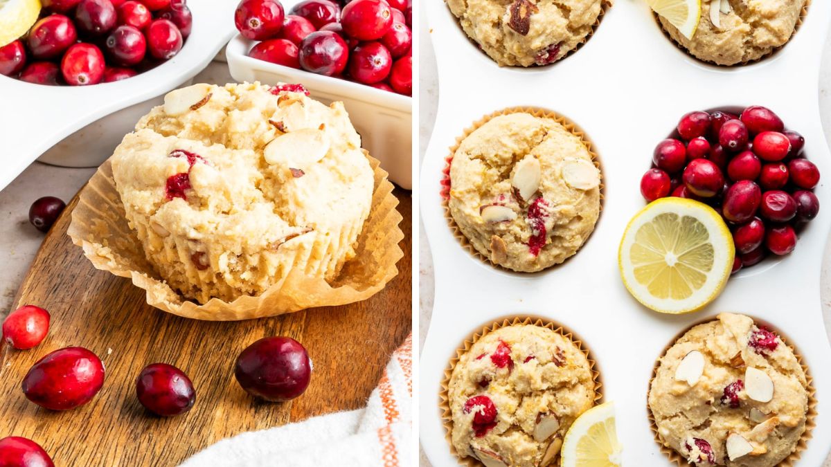 Cranberry Muffins served with lemon
