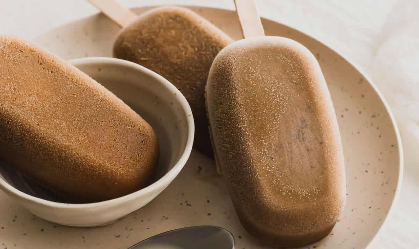 coffee popsicles on a plate