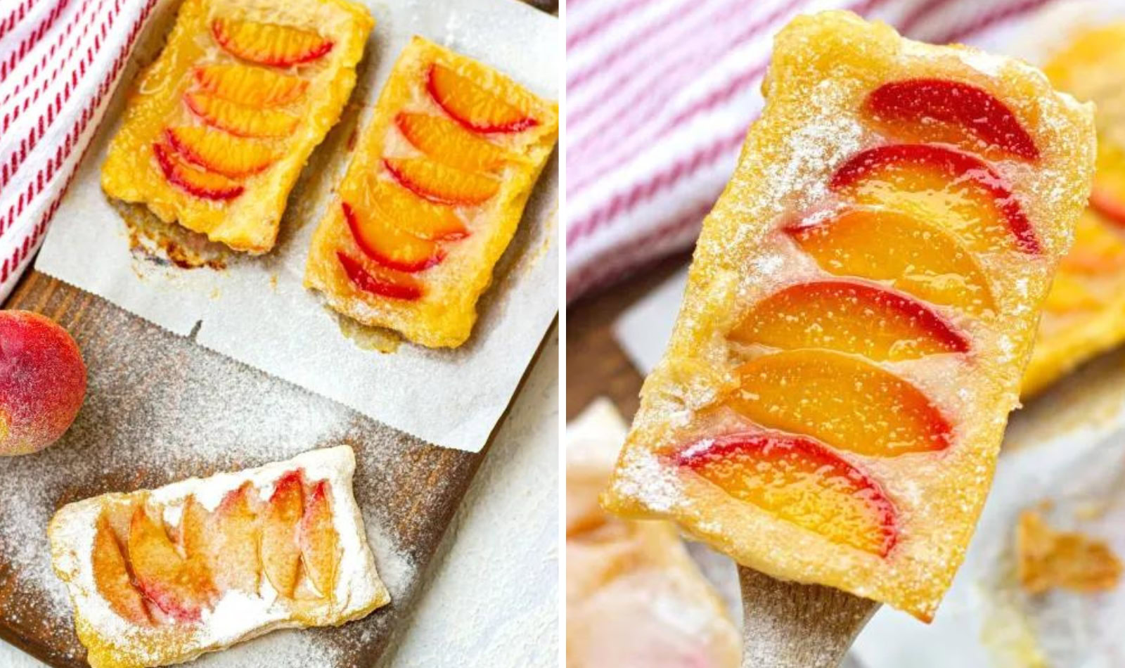 peach upside down puff pastries
