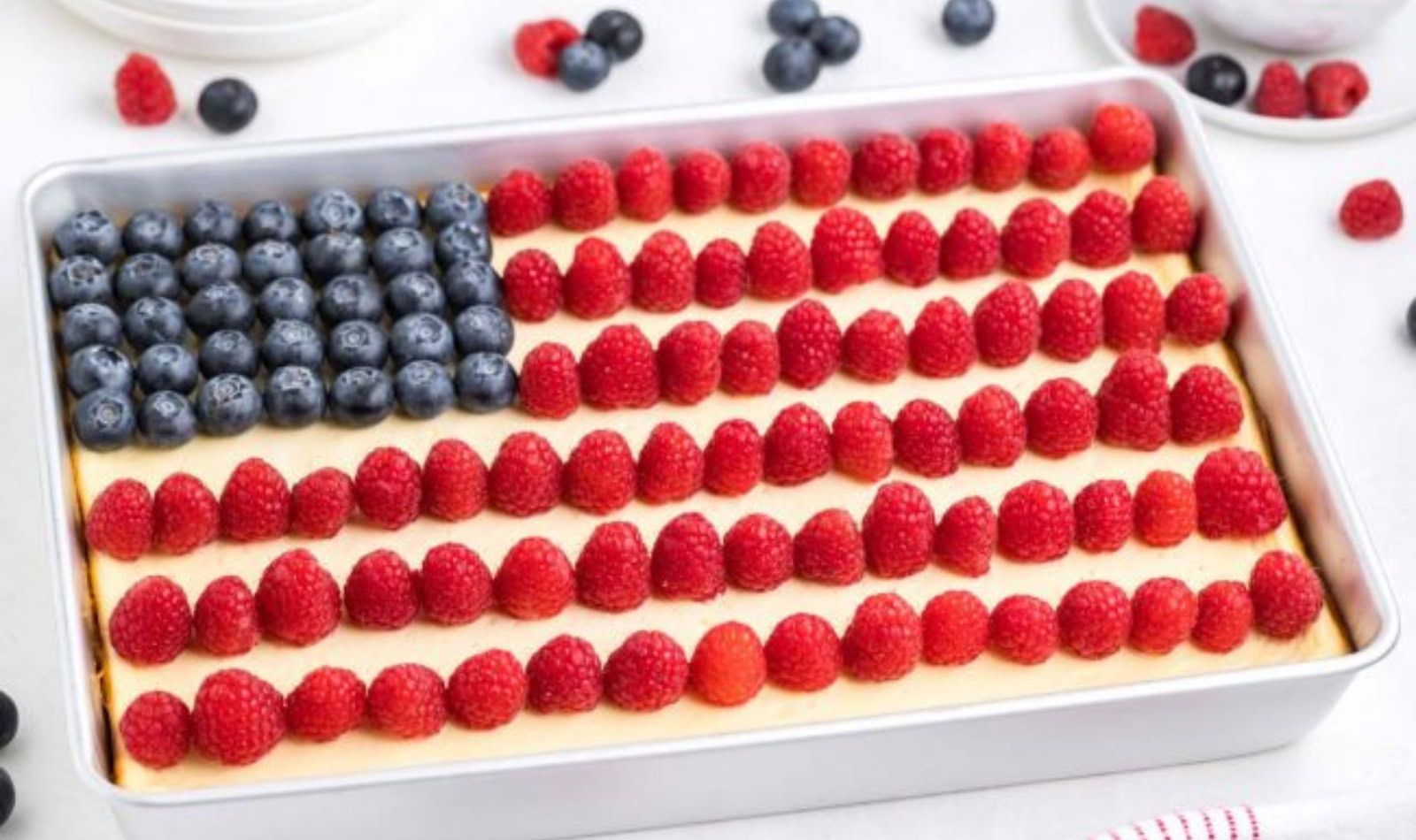 red white and blue cheesecake bars