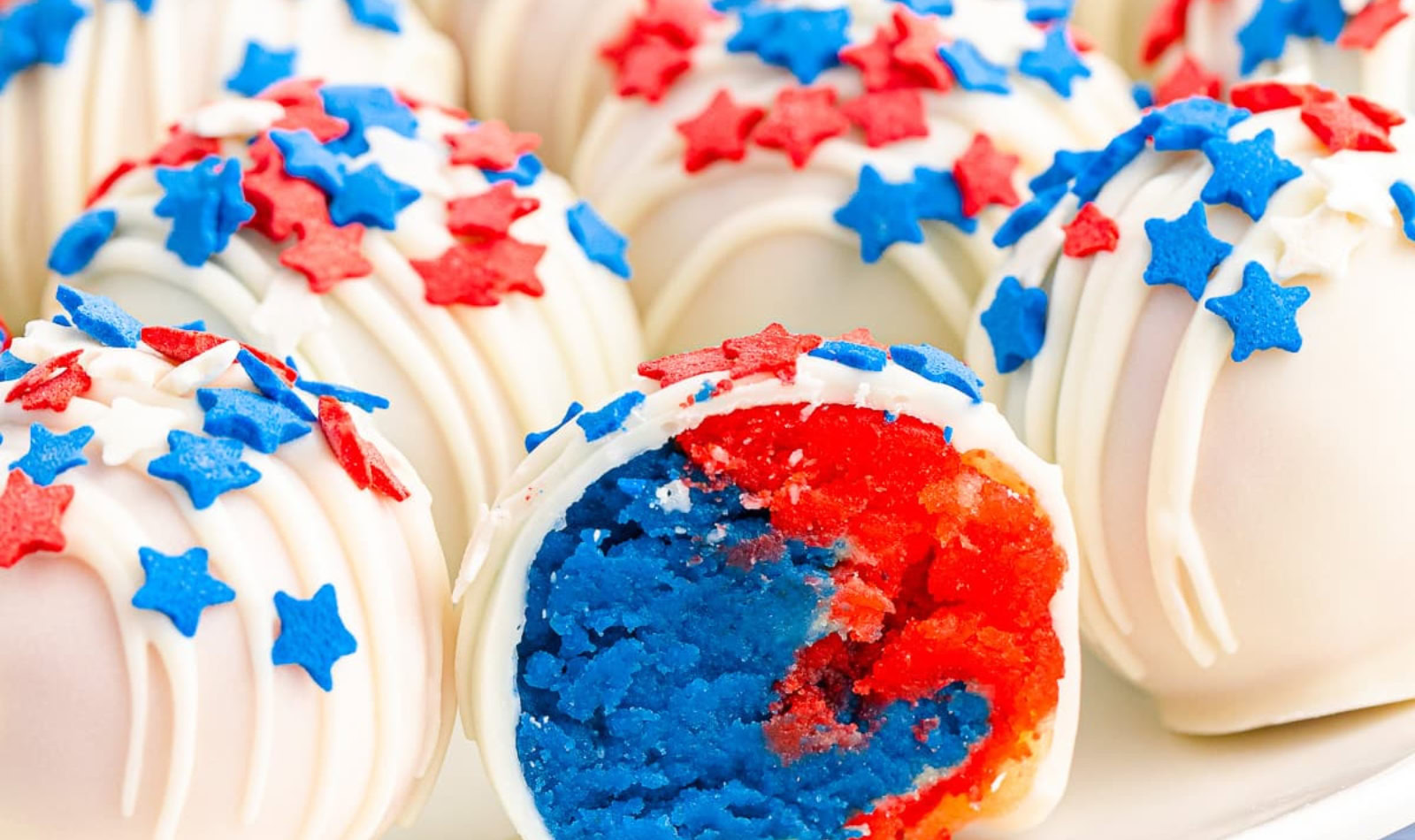 red white and blue cake balls