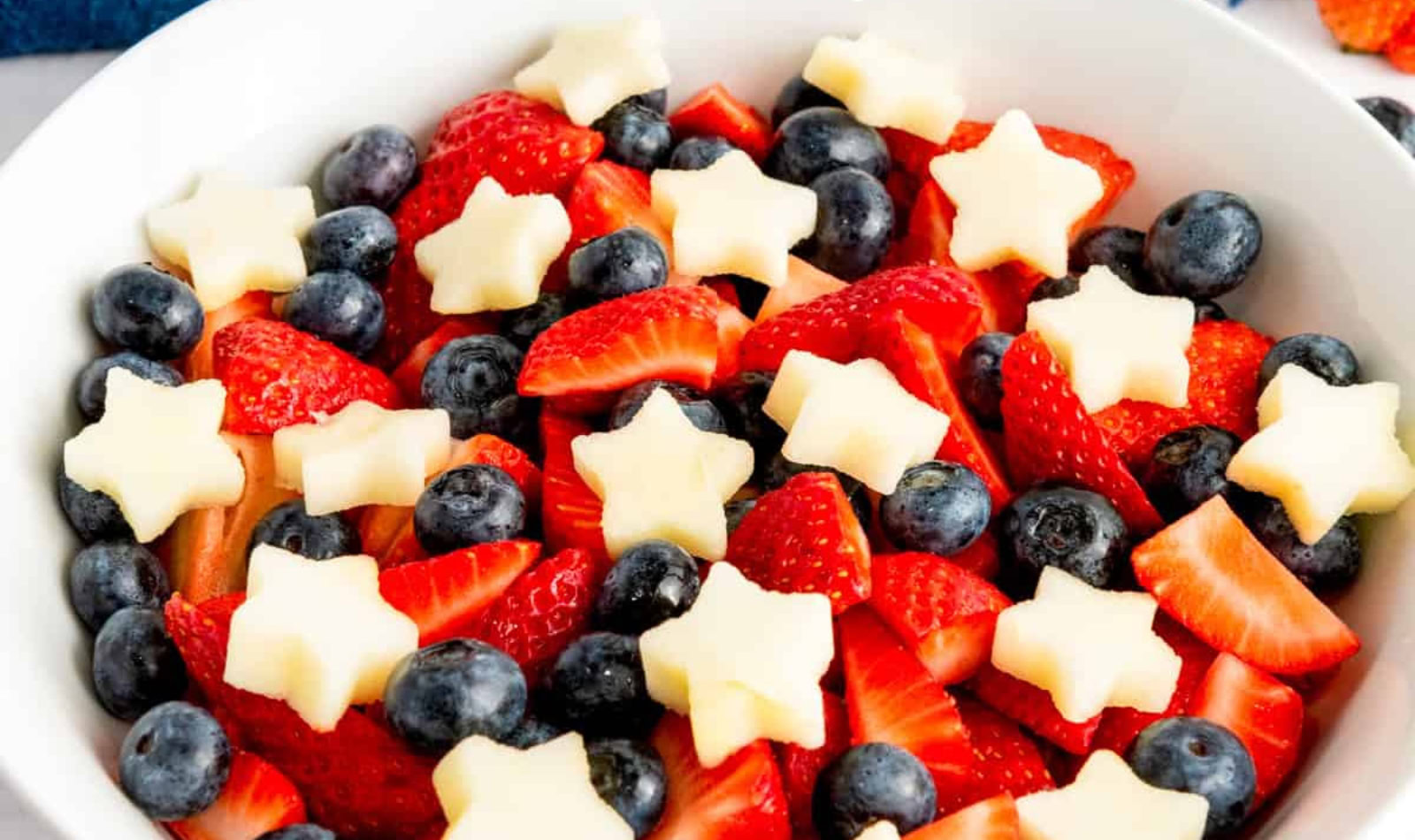 a red white and blue fruit salad